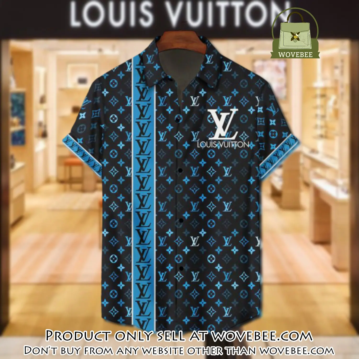 Lv louis vuitton luxury hawaiian shirt & short set lhs1195 wvb5254525